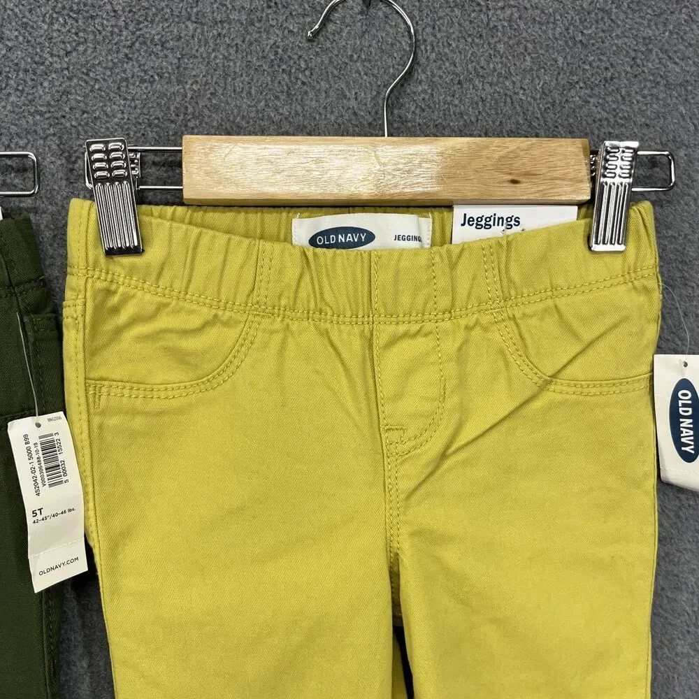 2x Old Navy Girls Jeggings 4T‎ Extra Stretch Denim Elastic Waist Pull On Lot